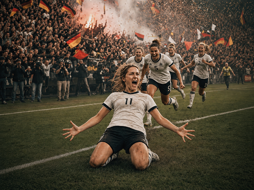 Show a knee-slide celebration
