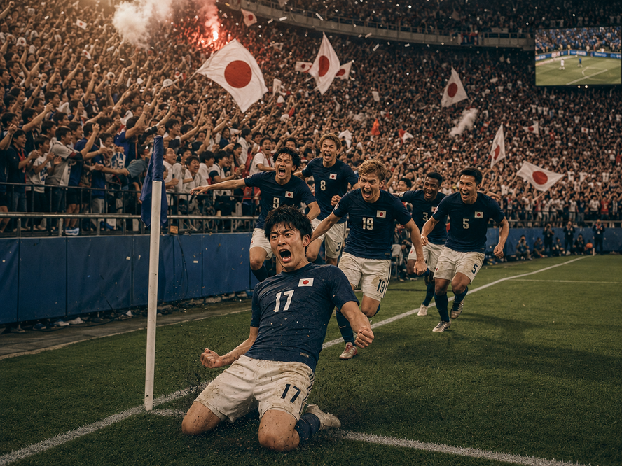 Show a knee-slide celebration