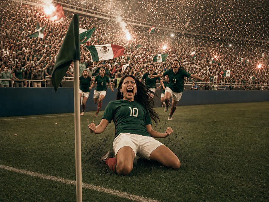 Show a knee-slide celebration