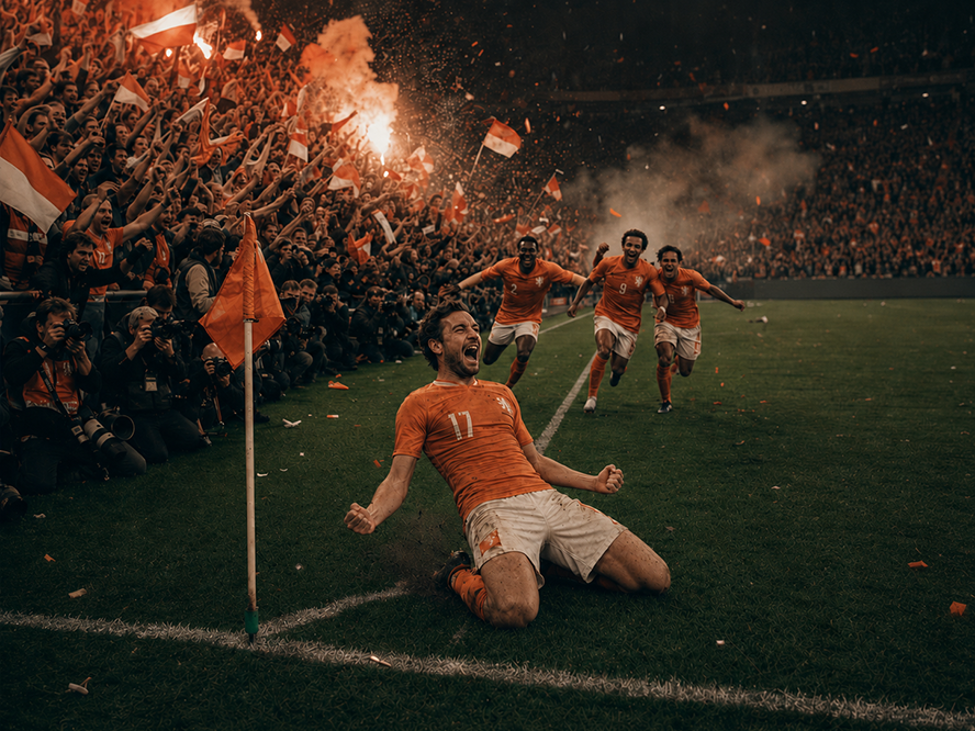 Show a knee-slide celebration