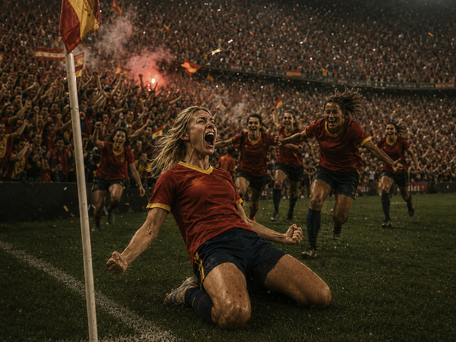 Show a knee-slide celebration