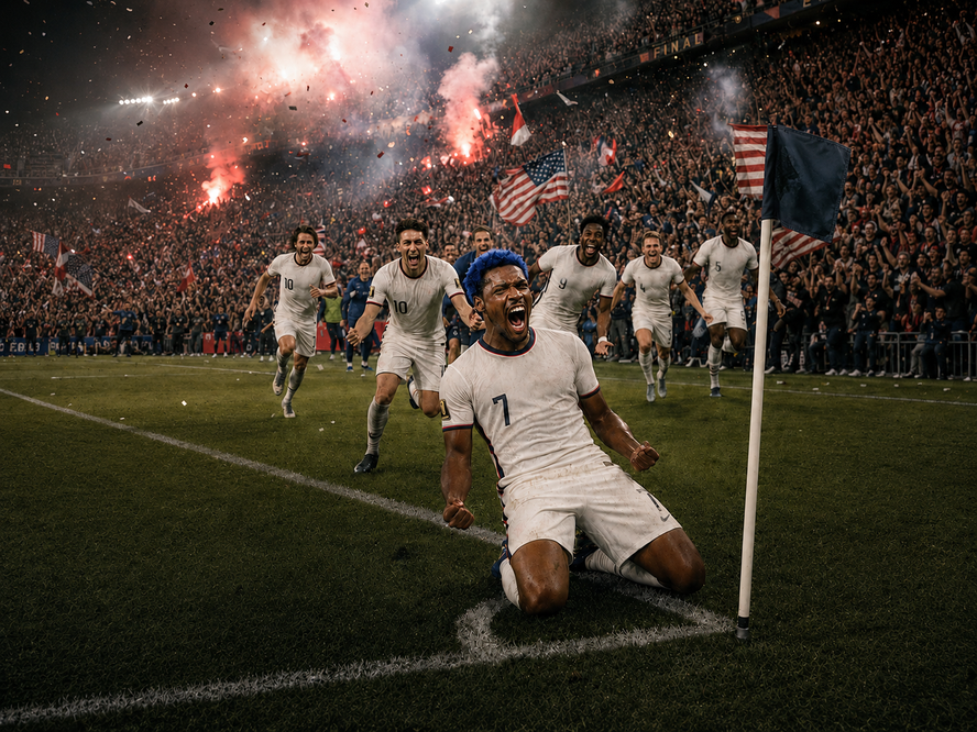 Show a knee-slide celebration